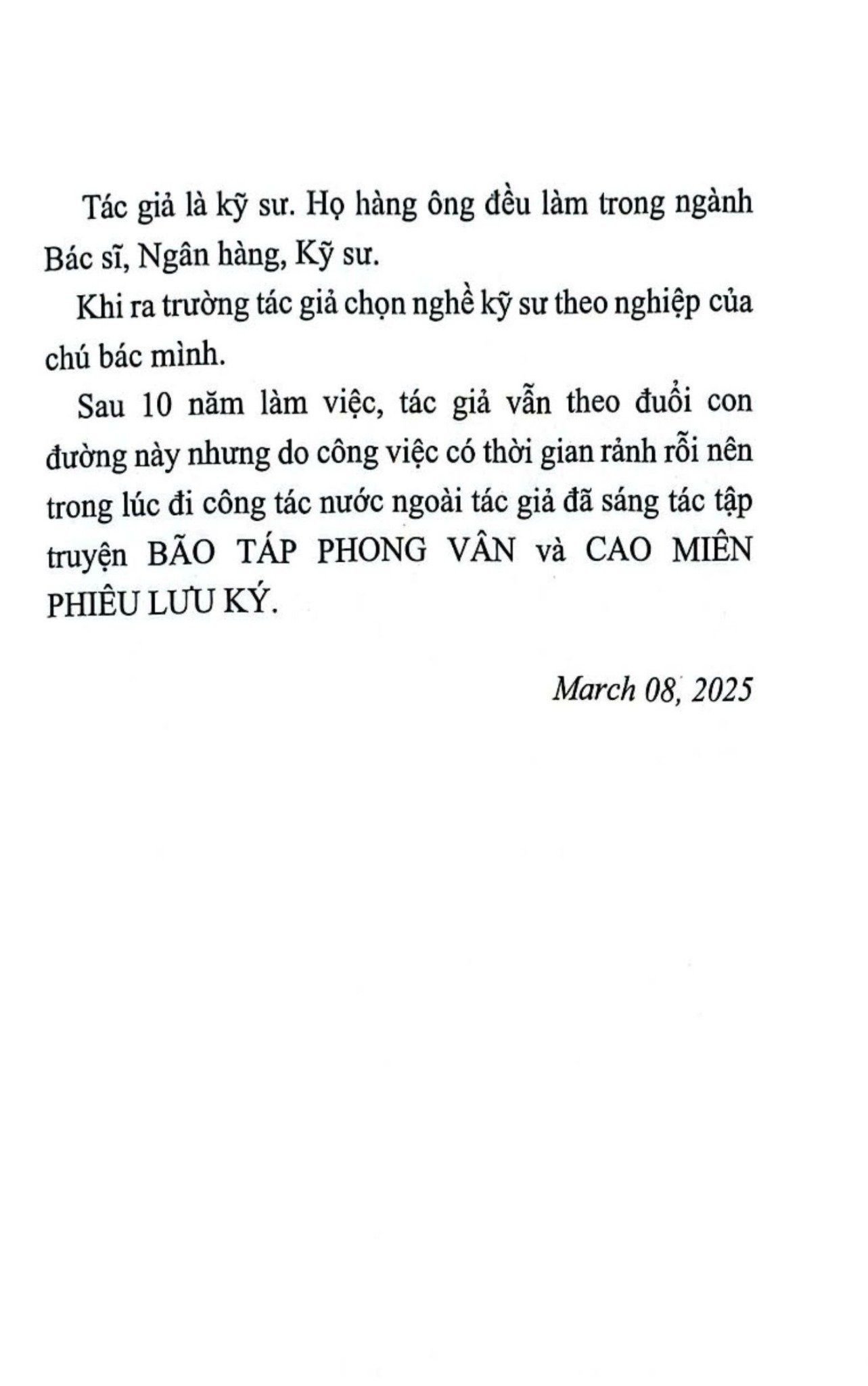  Cao Miên Phiêu Lưu Ký - Cao Miên 