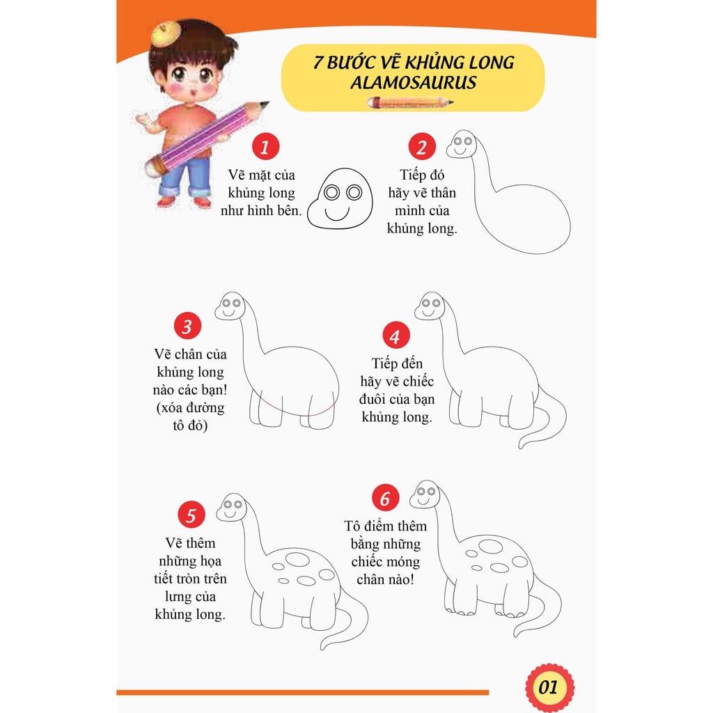  7 Bước Vẽ Khủng Long - Tập 1 