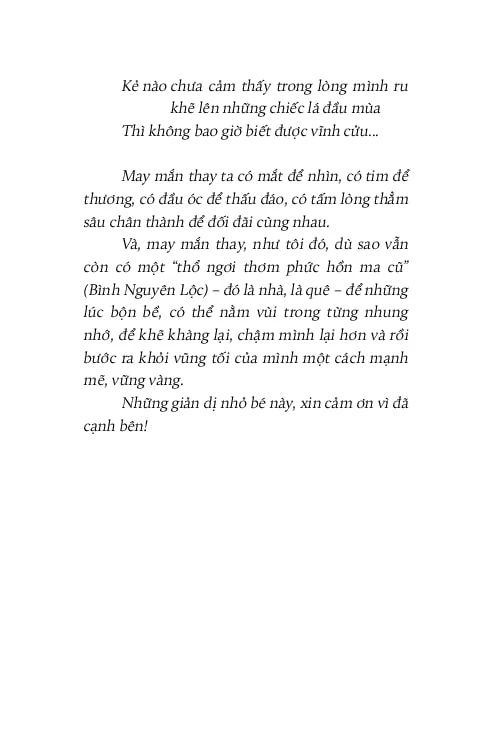  Cảm Ơn Vì Đã Cạnh Bên 