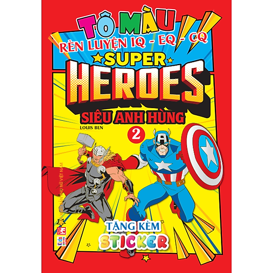 Tô màu rèn luyện IQ EQ CQ - Super heroes siêu anh hùng T2 tặng kèm sticker