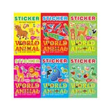  Combo 6 quyển Sách Thiếu Nhi Tô Màu Bóc Dán: Sticker - Thế giới động vật : Trong trang trại + Rừng nhiệt đới + Đại dương huyền bí + Thám hiểm rừng xanh +  Thế giới loài cá 