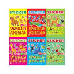  Combo 6 quyển Sách Thiếu Nhi Tô Màu Bóc Dán: Sticker - Thế giới động vật : Trong trang trại + Rừng nhiệt đới + Đại dương huyền bí + Thám hiểm rừng xanh +  Thế giới loài cá 