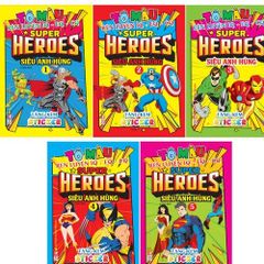  Combo 5 quyển - Tô màu - Supper heroes siêu anh hùng 