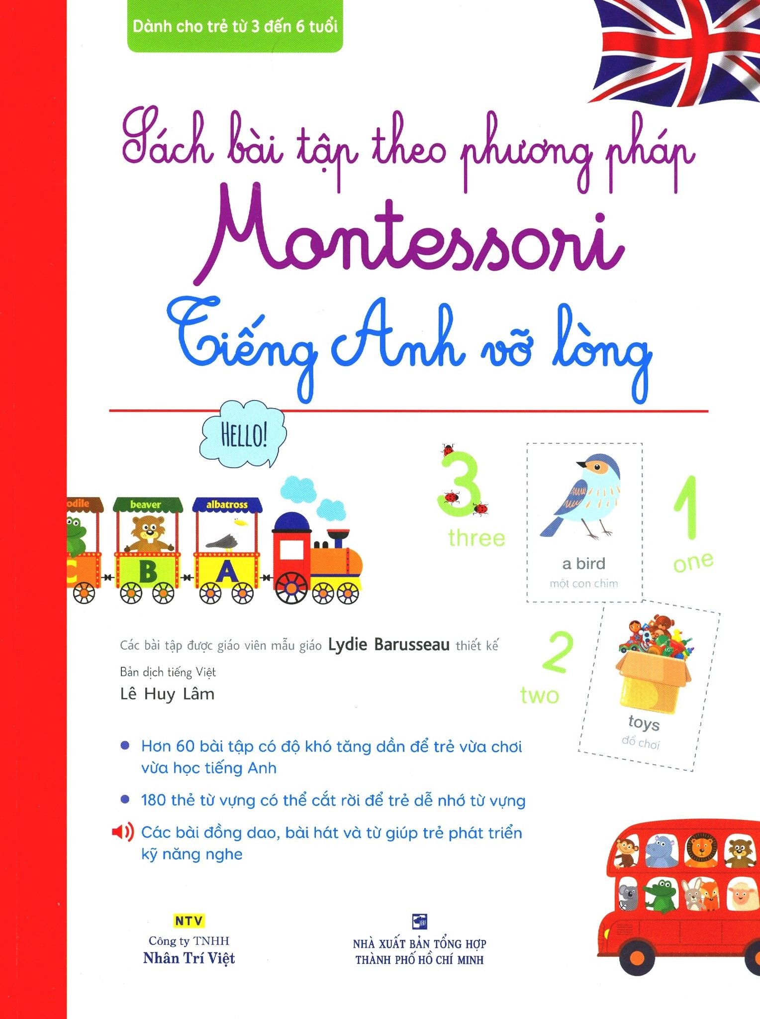  Sách Bài Tập Theo Phương Pháp Montessori - Tiếng Anh Vỡ Lòng (Kèm 1 CD) 