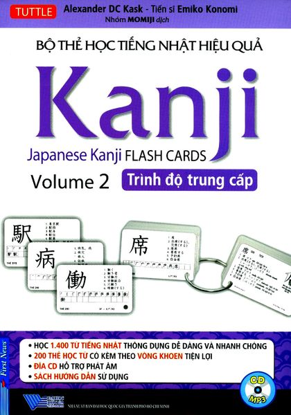 Bộ Thẻ Học Tiếng Nhật Hiệu Quả Kanji - Volume 2 (Trình Độ Trung Cấp) - Kèm 1 CD