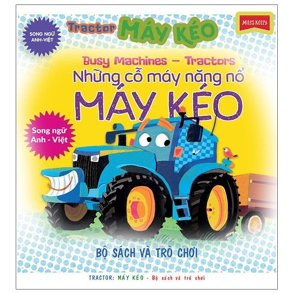Bộ Sách Busy Machines + Puzzle Activity - Tractor: Máy Kéo (Song Ngữ Anh - Việt) - Kèm Mô Hình Lắp Ghép