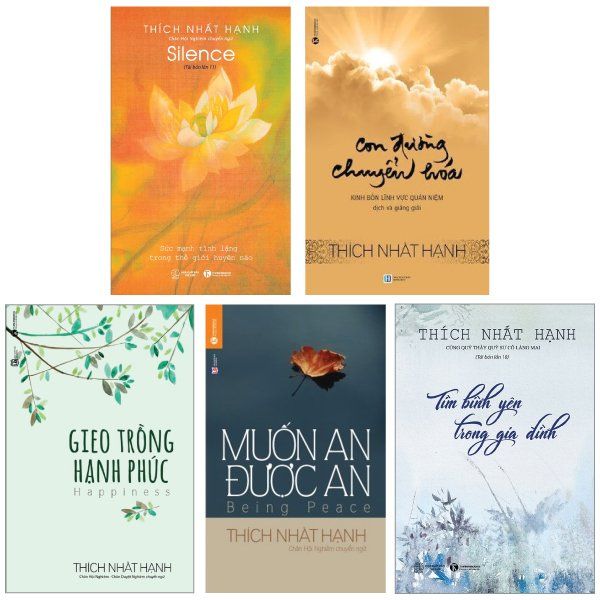 Combo Sách Hay Về Cuộc Sống Của Thầy Thích Nhất Hạnh: Tĩnh Lặng + Con Đường Chuyển Hóa + Muốn An Được An + Gieo Trồng Hạnh Phúc + Tìm Bình Yên Trong Gia Đình - Hoa Di
