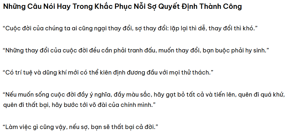  Khắc Phục Nỗi Sợ Quyết Định Thành Công 