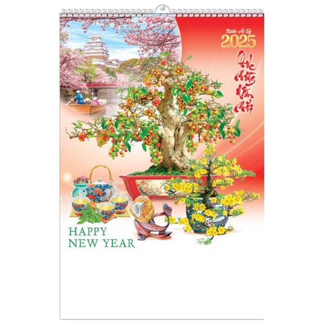  Lịch Lò Xo 7 tờ 2025 - BONSAI TỨ QUÝ ( MT22 ) 