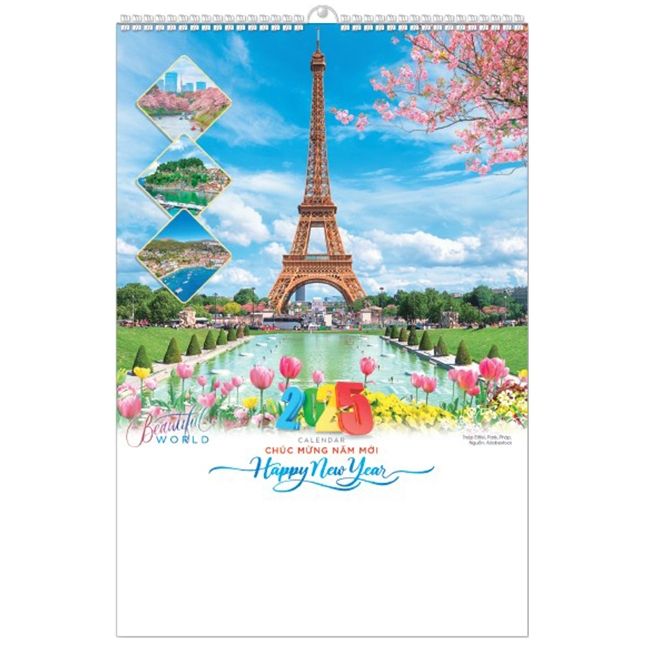  Lịch Lò Xo 7 tờ 2025 - THẾ GIỚI TƯƠI ĐẸP ( MT19 ) 