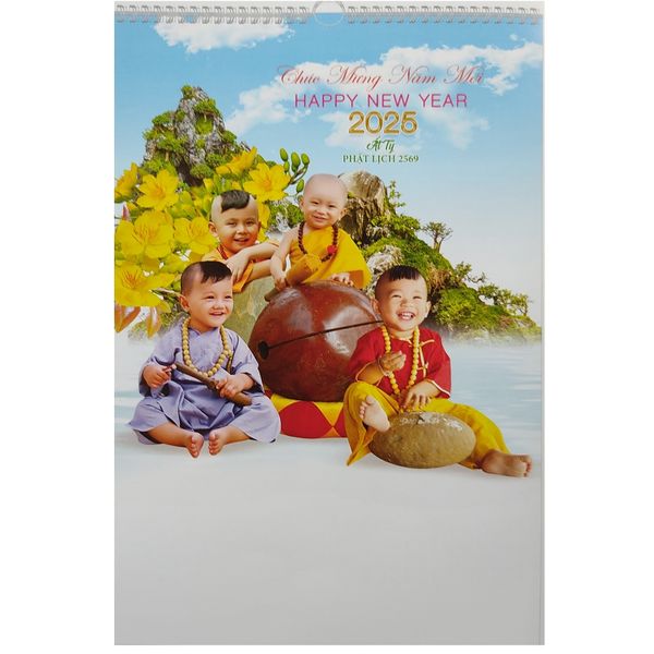 Lịch Lò Xo 7 tờ ( HT57 ) 2025 - Chú Tiểu Hồn Nhiên - Chính Thông