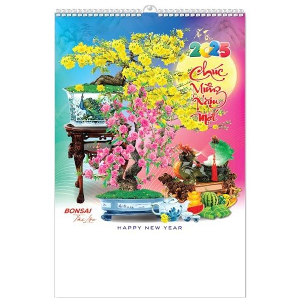 Lịch Lò Xo 7 tờ 2025 - BON SAI ( MT28 )