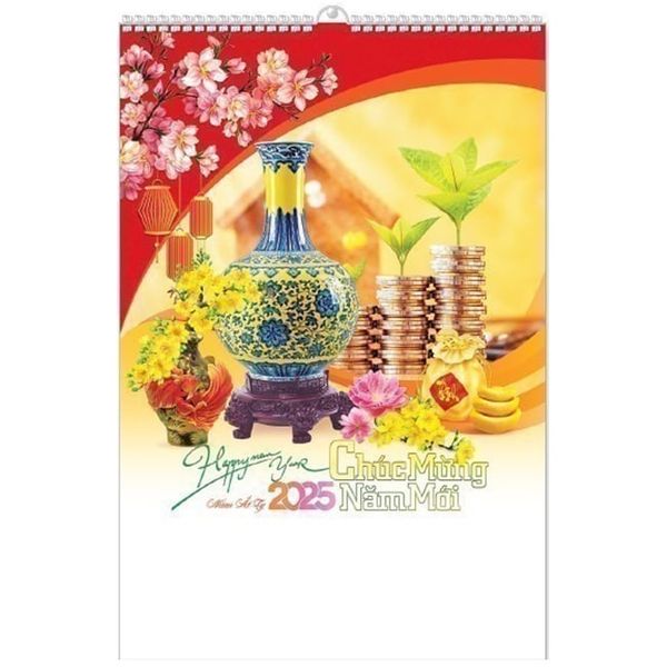 Lịch Lò Xo 7 tờ 2025 - BÌNH GỐM ( MT33 ) - Chính Thông