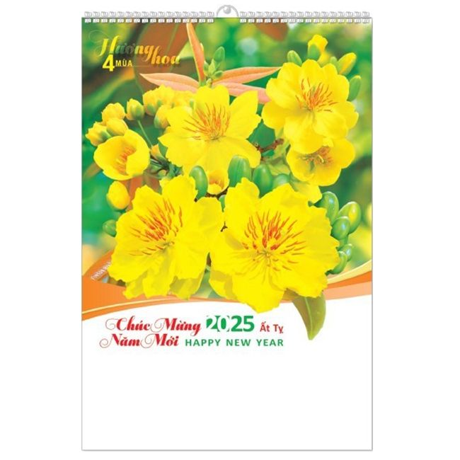  Lịch Lò Xo 7 tờ 2025 - HƯƠNG HOA BỐN MÙA ( MT25 ) 