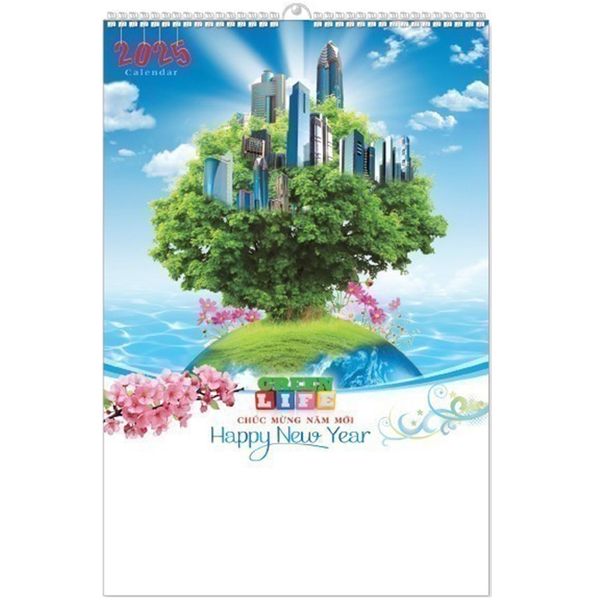 Lịch Lò Xo 7 tờ 2025 - CUỘC SỐNG XANH ( MT35 )