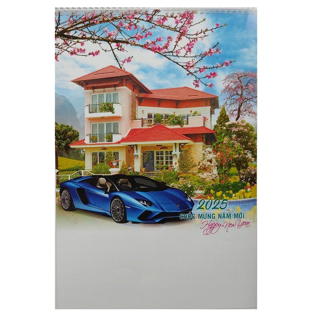  Lịch Lò Xo 7 tờ ( HT59 ) 2025 - Biệt Thự & Xe 