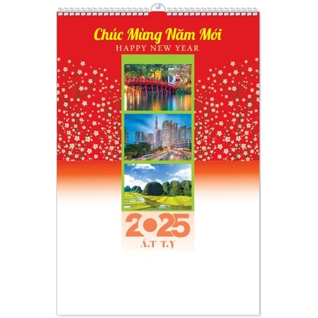  Lịch Lò Xo 7 tờ 2025 - TỔ QUỐC TÔI YÊU ( MT16 ) 