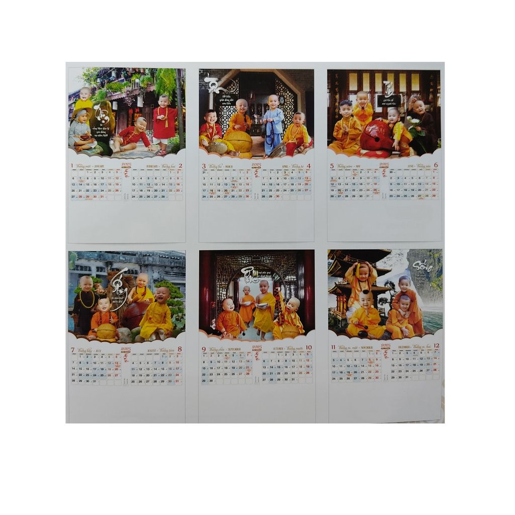  Lịch Lò Xo 7 tờ ( HT55 ) 2025 - Chú Tiểu Thiền Tâm 