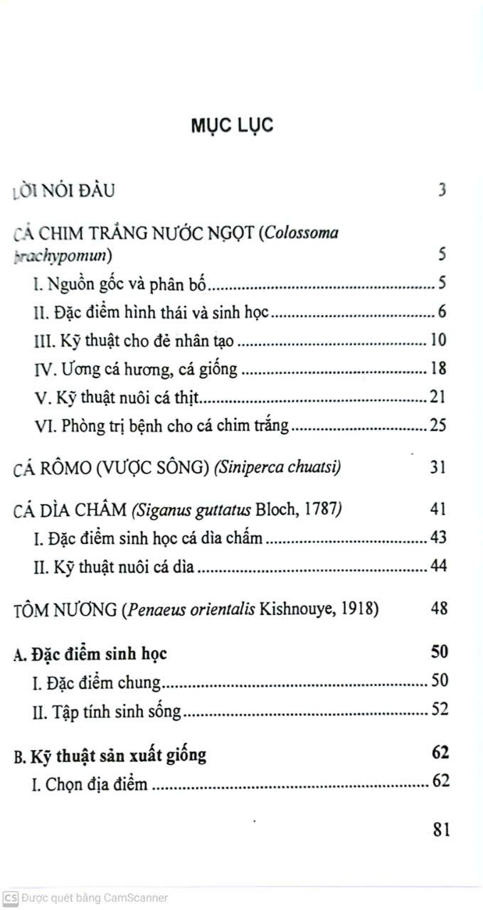  Kỹ Thuật Nuôi Cá Chim Trắng Nước Ngọt, Cá Rômo, Cá Dìa, Tôm Nương, Tôm Rảo, Tu Hài 