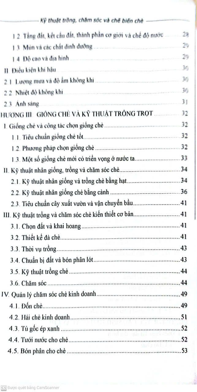  Kỹ Thuật Trồng, Chăm Sóc Và Chế Biến Chè 