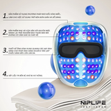  Trị liệu mặt nạ LED NIPLIFE-EM01 Hỗ trợ giảm mụn, nếp nhăn. 