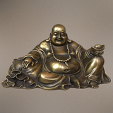  Quà Tặng Sếp Tượng Di Lặc đồng vàng hun nâu kích thước 21 x 41 cm 