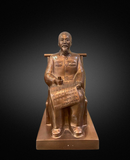  Quà Tặng Sếp Tượng Bác Hồ ngồi ghế mây bằng đồng đỏ xi nâu cao 42 cm 