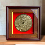  Quà Tặng Đối Tác Tranh Trống Đồng đường kích thước 45 x 45 cm mạ vàng 24K 