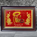  Quà Tặng Mẹ Tranh Chữ Phúc kích thước 68 x 68 cm dát vàng 24k 