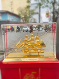  Quà tặng Mô Hình Thuyền Buồm dát vàng kích thước 35 x 51 x 18 cm 