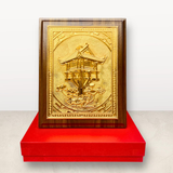  Quà Tặng Tranh Chùa Một Cột kích thước 20 x 25 cm mạ vàng 24k 