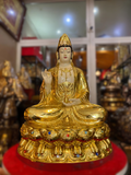  Quà Tặng Phong Thủy Tượng Phật Quan Âm dát vàng kích thước 40 x 26 x 26 cm 