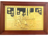  Quà Tặng Tranh Bác Hồ kích thước 61 x 88 cm mạ vàng 24k 