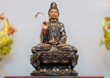  Quà Tặng Phong Thủy Tượng Phật Quan Âm đồng đỏ khảm điểm vàng cao 61 cm 