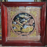  Quà Tặng Doanh Nghiệp Tranh Hoa Sen kích thước 80 x 80 cm dát tam khí 