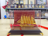 Quà tặng Mô Hình Thuyền Buồm dát vàng kích thước 22 x 31 x 12 cm 