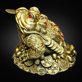  Quà Tặng Phong Thủy Tượng Thiềm Thừ đồng vàng cao 12 cm 