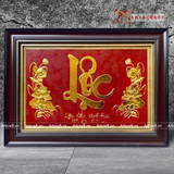  Quà Tặng Mẹ Tranh Chữ Lộc kích thước 38 x 54 cm dát vàng 