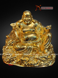  Quà Tặng Sếp Tượng Di Lặc dát vàng 35 x 26 x26 cm 