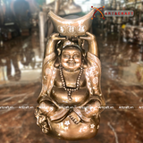  Quà Tặng Sếp Tượng Di Lặc đồng đỏ khảm tam khí cao 64 cm 