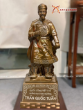  Quà Tặng Sếp Tượng Trần Hưng Đạo đồng đỏ khảm tam khí 50 x 19 x 20 cm 