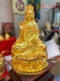  Quà Tặng Phong Thủy Tượng Phật Quan Âm dát vàng kích thước 39 x 23 x 20 cm 