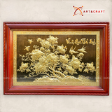  Quà Tặng Tranh Vinh Hoa Phú Quý đồng vàng kích thước 88 x 127 cm 