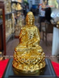  Quà Tặng Phong Thủy Tượng Phật Quan Âm dát vàng 17 x 11 x 11 cm 