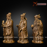  Quà Tặng Phong Thủy Tượng Phúc Lộc Thọ hun nâu kích thước 18 x 8 x 6 cm 