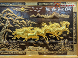  Quà Tân Gia Tranh đồng Mã Đáo Thành Công kích thước 115 x 75 cm dát vàng 