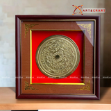  Quà Tặng Đối Tác Tranh Trống Đồng đường kích thước 45 x 45 cm mạ vàng 24K 