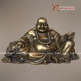  Quà Tặng Sếp Tượng Di Lặc đồng vàng hun nâu kích thước 21 x 41 cm 