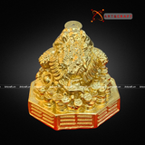  Quà Tặng Phong Thủy Tượng Thiềm Thừ đồng vàng dát vàng cao 10 cm 