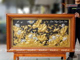 Quà Tặng Sếp Tranh Cửu Ngư Quần Hội mạ vàng mạ bạc kích thước 127 cm  x 68 cm 